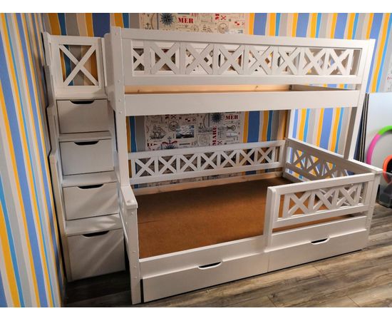 Двухъярусная кровать из массива сосны Прованс-3, КОД:VTS32301, images №2, magsale.ru